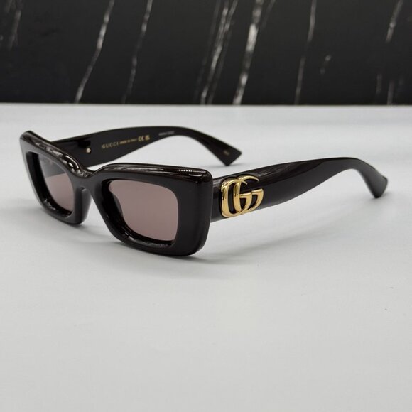 NEW GG1827S 004 GUCCI SHINY BROWN/VIOLET WOMEN GUCCI SUNGLASSES - Picture 5 of 13